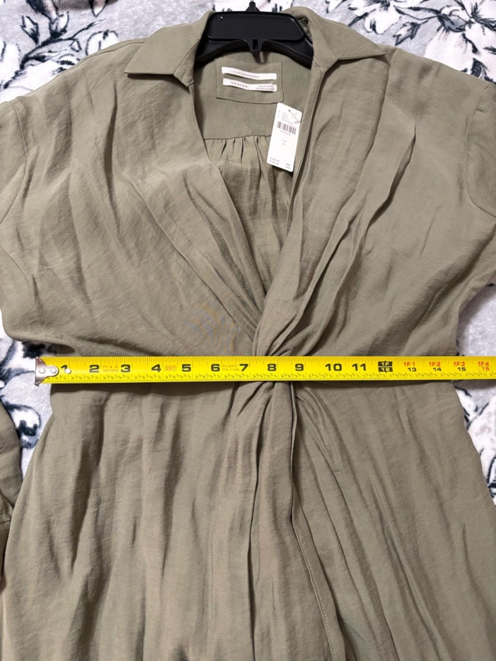 Anthropologie Olive Twist-Front Midi Dress - Picture 7 of 11
